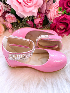 Sapatilha Flor di Mila Rosa Chiclete "Perolas" Luxo - Leveza e Charme para os Pezinhos | Bebeloo Kids