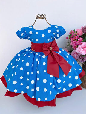 Vestido Infantil Menina Bonita Azul Galinha Pintadinha Poá - Leveza e Elegância para Meninas | Bebeloo Kids