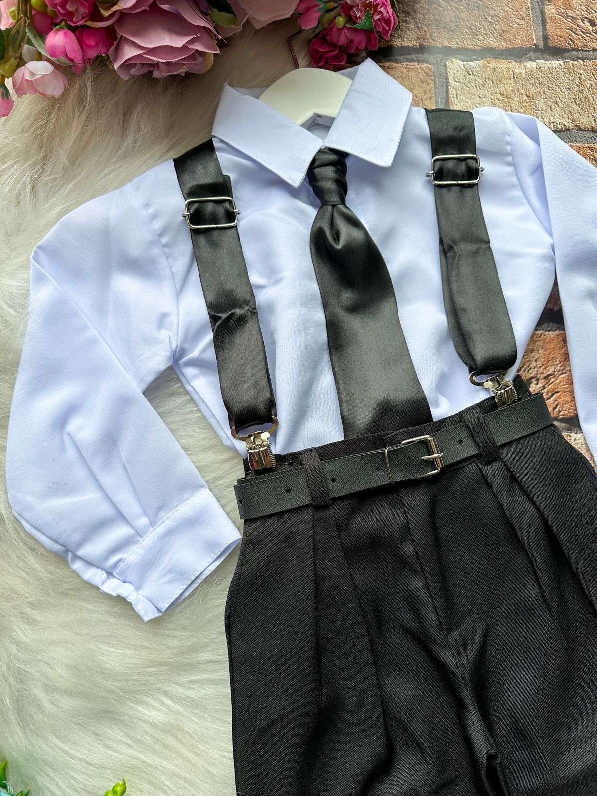 Conjunto Miss Cherry Meninos Social João Preto - Estilo Delicado para o Dia a Dia | Bebeloo Kids