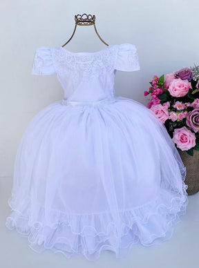 Vestido Enjoy Longo Branco Babadinho - Leveza e Elegância para Meninas | Bebeloo Kids