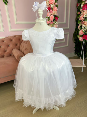 Vestido Enjoy Longo Branco Babadinho - Leveza e Elegância para Meninas | Bebeloo Kids
