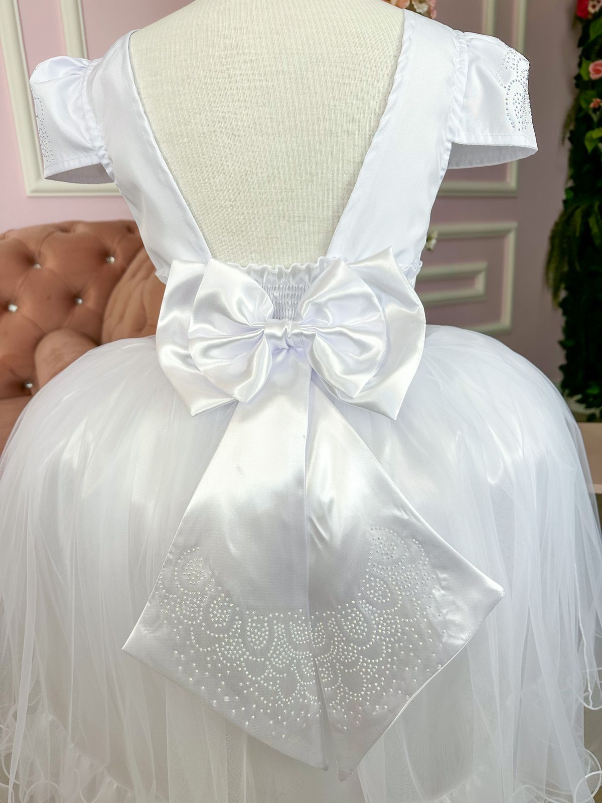 Vestido Enjoy Longo Branco Babadinho - Leveza e Elegância para Meninas | Bebeloo Kids