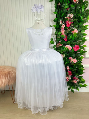 Vestido Infantil Enjoy Longo Regata Branco - Leveza e Elegância para Meninas | Bebeloo Kids