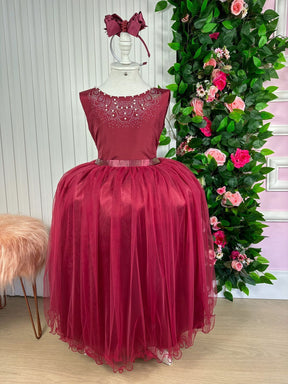 Vestido Infantil Enjoy Longo Regata Marsala - Leveza e Elegância para Meninas | Bebeloo Kids