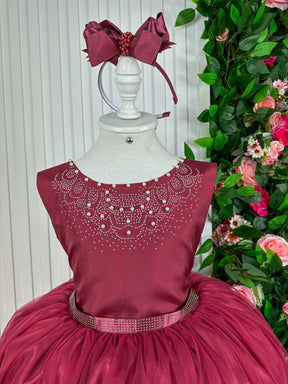 Vestido Infantil Enjoy Longo Regata Marsala - Leveza e Elegância para Meninas | Bebeloo Kids