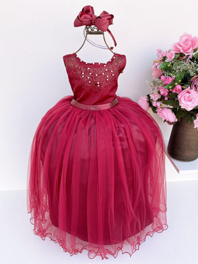 Vestido Infantil Enjoy Longo Regata Marsala - Leveza e Elegância para Meninas | Bebeloo Kids