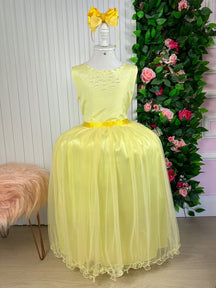 Vestido Infantil Enjoy Longo Regata Amarelo - Leveza e Elegância para Meninas | Bebeloo Kids