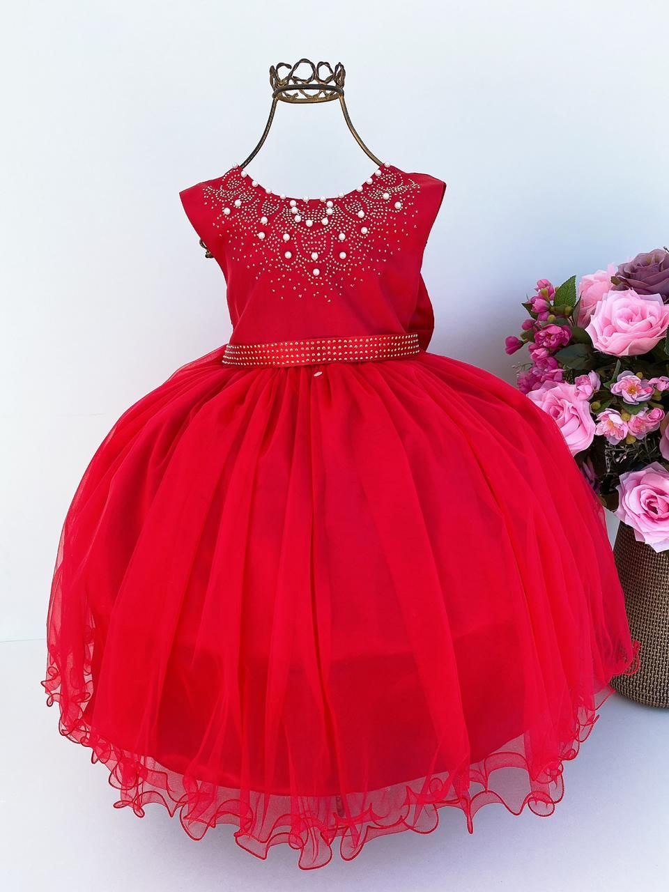 Vestido Enjoy Longo Regata Vermelho - Leveza e Elegância para Meninas | Bebeloo Kids