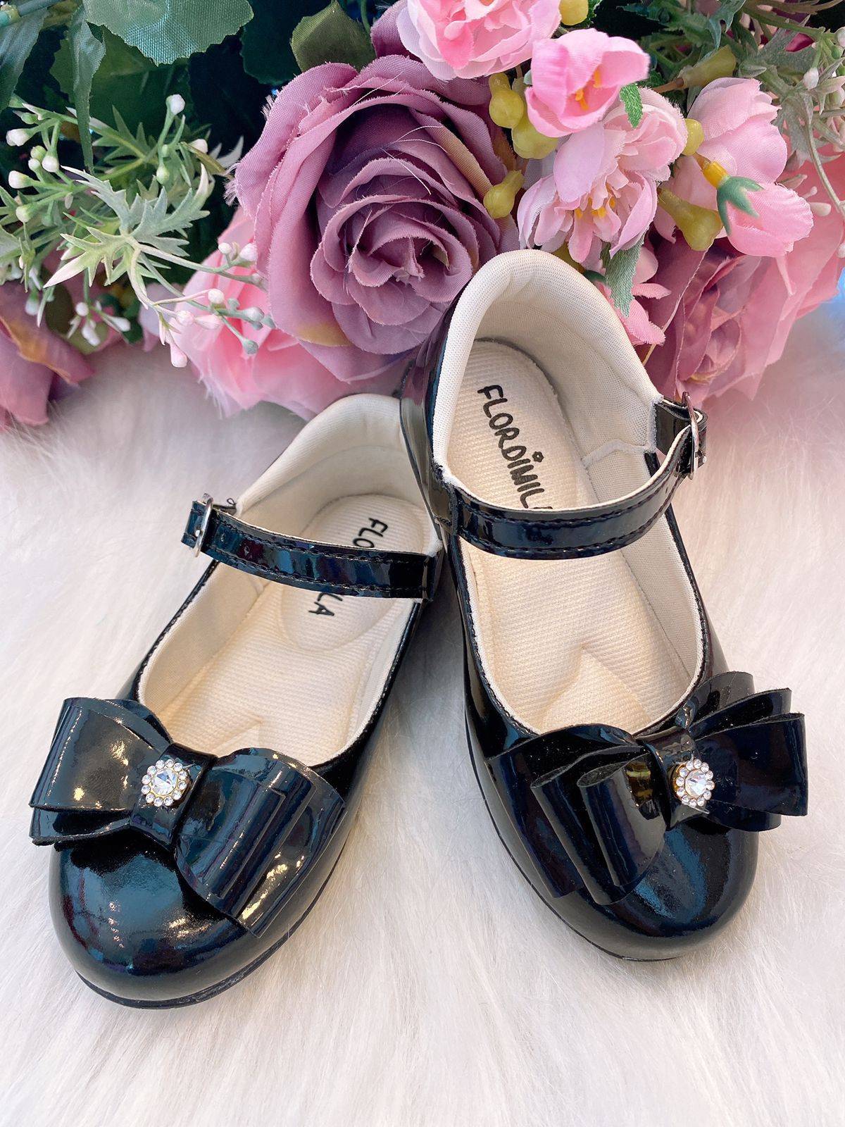 Sapatilha Flor Di Mila Alice Preto - Leveza e Charme para os Pezinhos | Bebeloo Kids