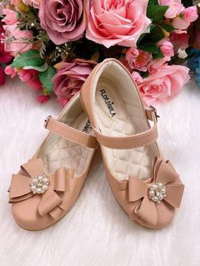 Sapatilha Flor Di Mila Nude Fosca - Rose - Leveza e Charme para os Pezinhos | Bebeloo Kids