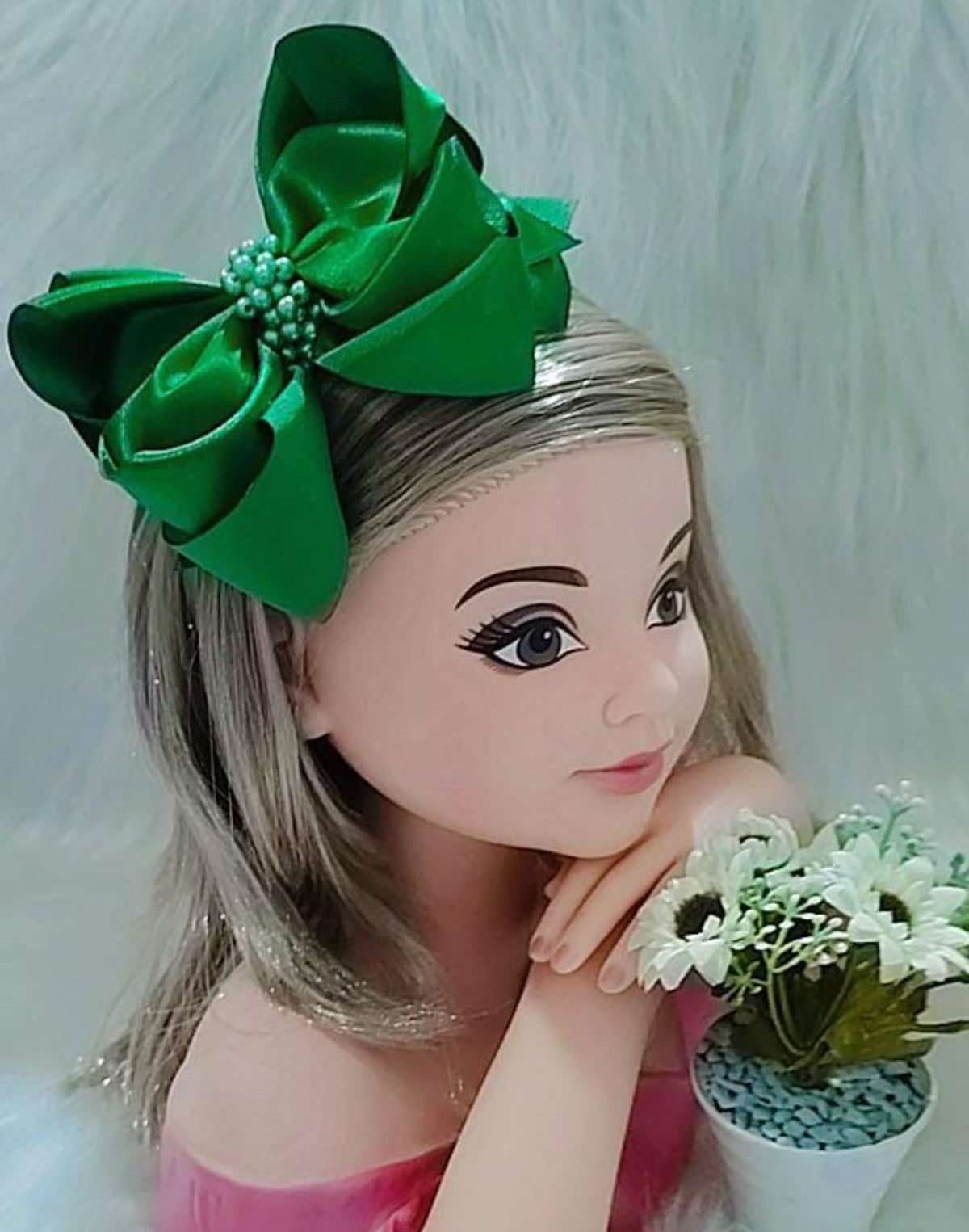 Tiara Verde Bandeira Laço Miolo de Perolas - Toque Delicado para Completar o Visual | Bebeloo Kids