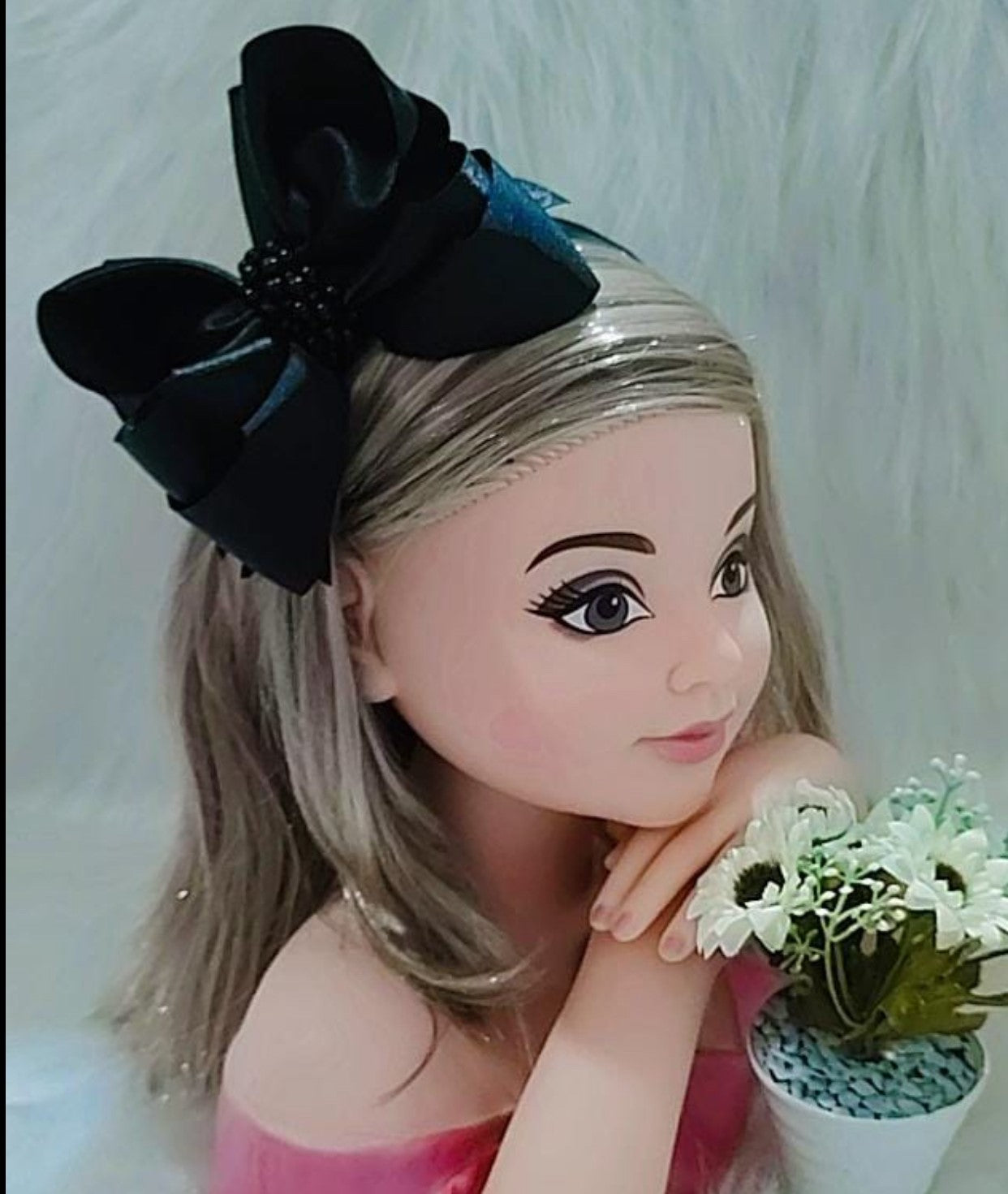 Tiara Preta Laço Miolo Perolas - Toque Delicado para Completar o Visual | Bebeloo Kids