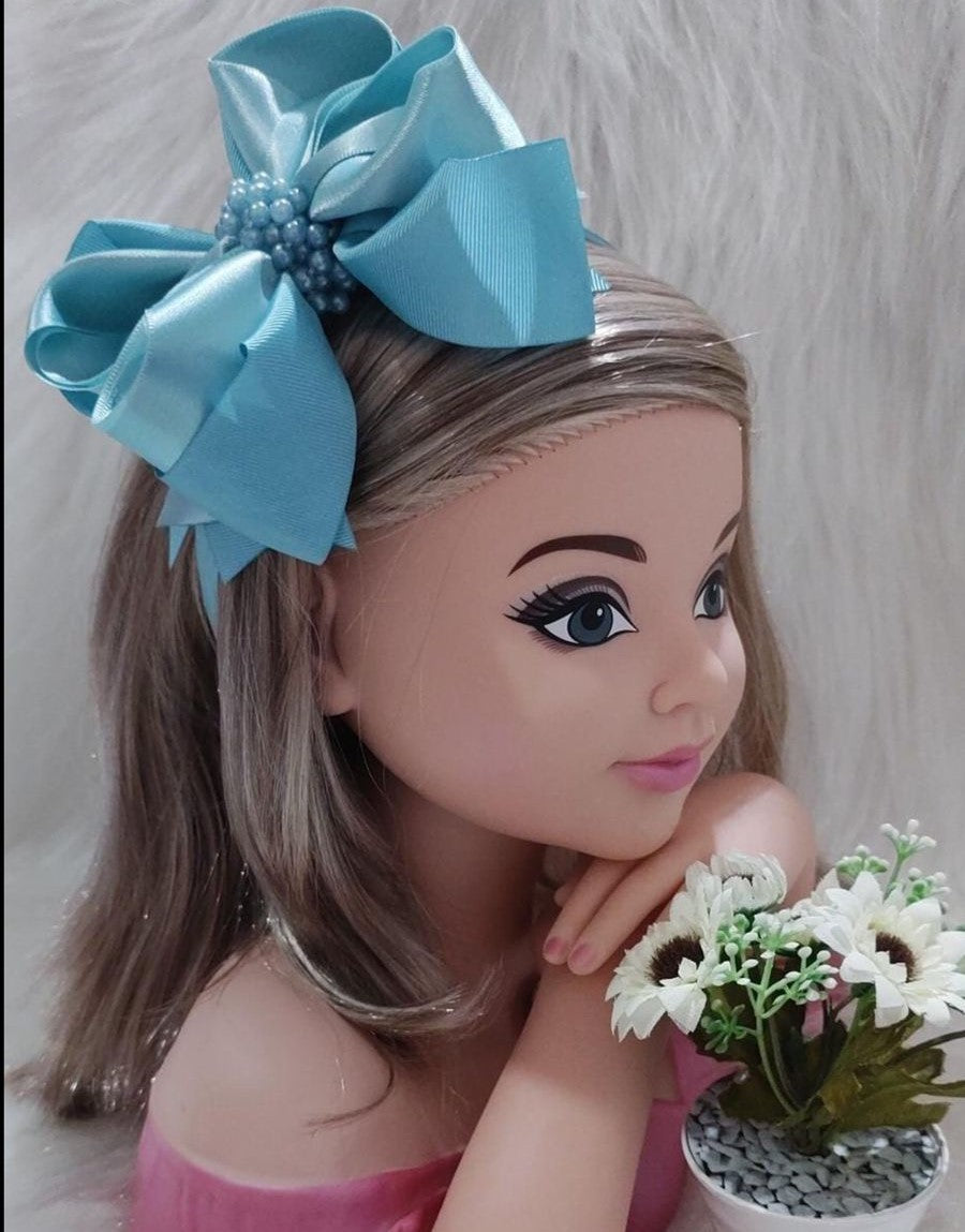 Tiara Verde Tiffany Laço Miolo Perolas - Toque Delicado para Completar o Visual | Bebeloo Kids