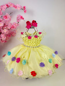 Vestido Princesa Bia Jardim Encantado Amarelo - Leveza e Elegância para Meninas | Bebeloo Kids