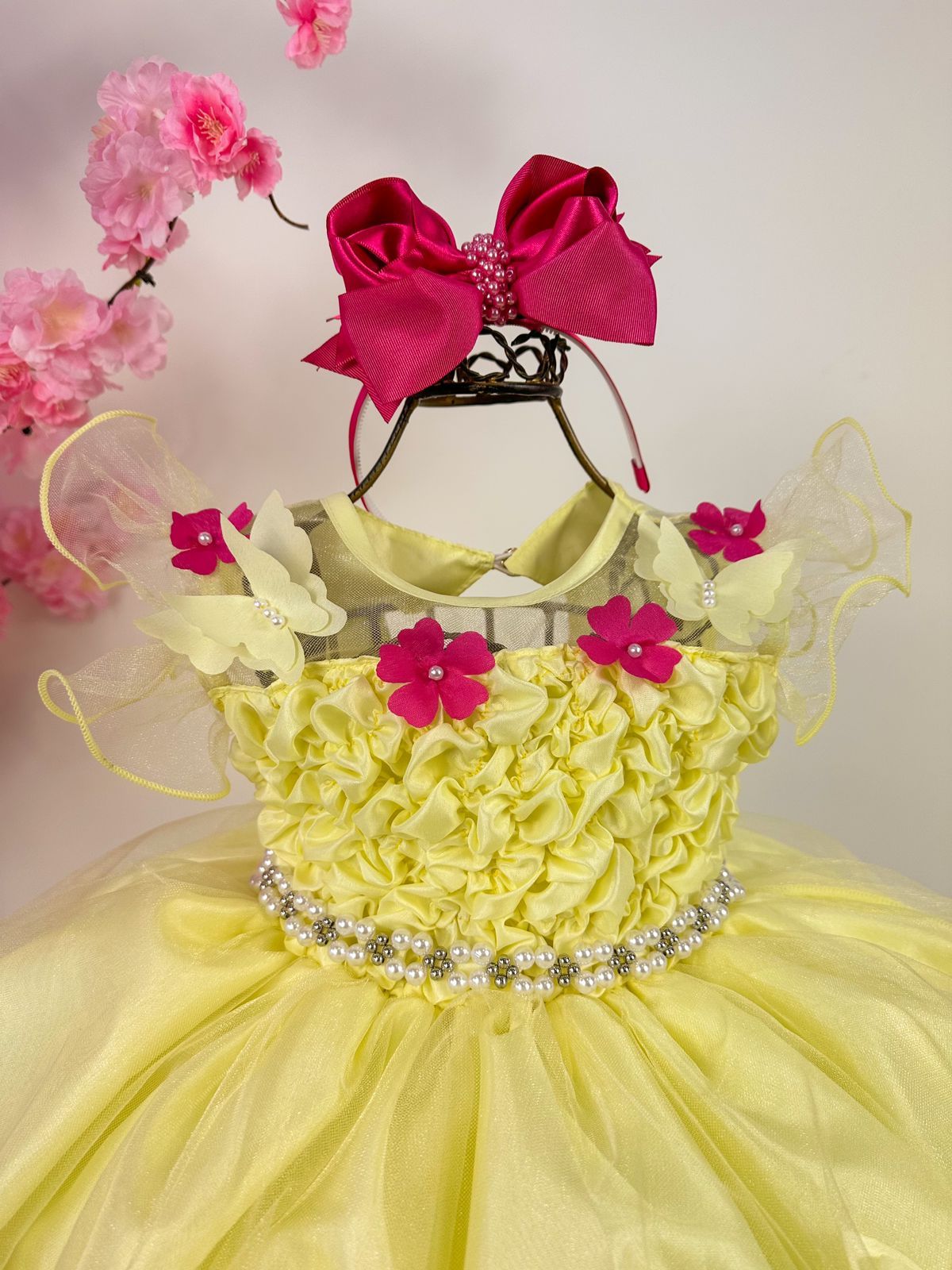 Vestido Princesa Bia Jardim Encantado Amarelo - Leveza e Elegância para Meninas | Bebeloo Kids