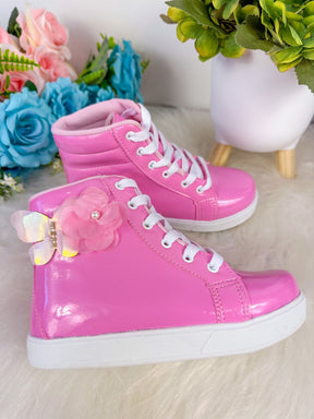 Tênis Bota D Milan Flores Rosa Chiclete - Conforto e Liberdade para Brincar | Bebeloo Kids