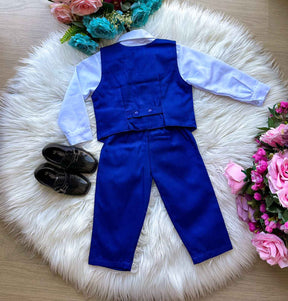 Conjunto Miss Cherry Social Leonardo Colete Azul Royal - Estilo Delicado para o Dia a Dia | Bebeloo Kids