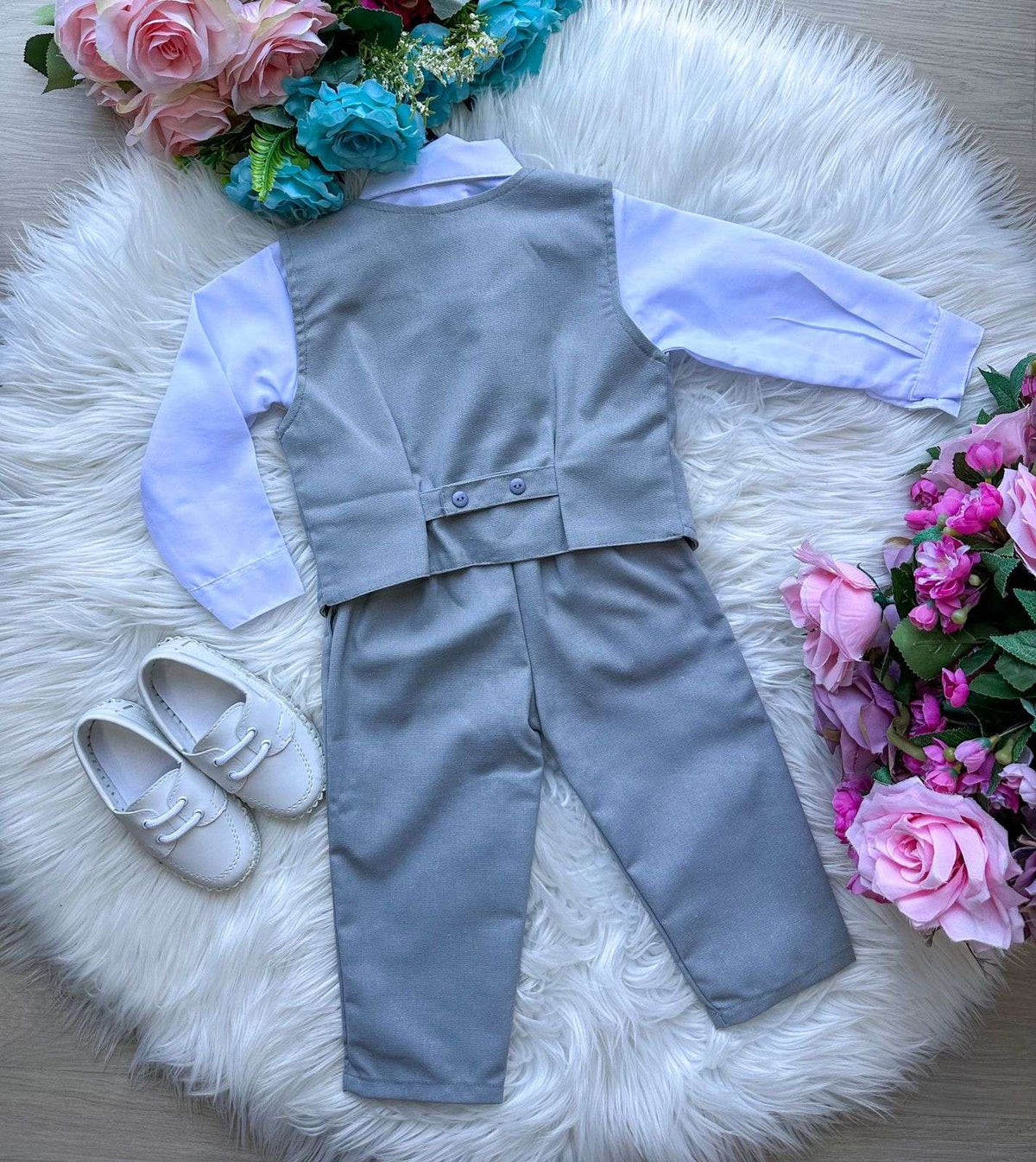 Conjunto Miss Cherry Social Leonardo Colete Cinza Grafite - Estilo Delicado para o Dia a Dia | Bebeloo Kids