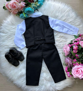 Conjunto Miss Cherry Social Leonardo Colete Preto - Estilo Delicado para o Dia a Dia | Bebeloo Kids