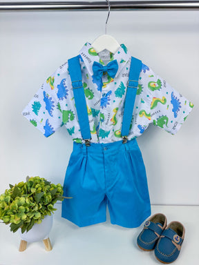 Conjunto Temático Dinossauro Azul - Estilo Delicado para o Dia a Dia | Bebeloo Kids