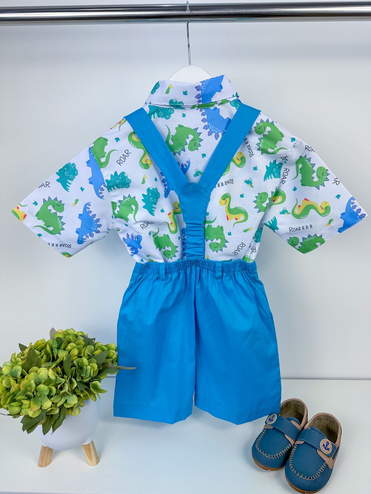 Conjunto Temático Dinossauro Azul - Estilo Delicado para o Dia a Dia | Bebeloo Kids