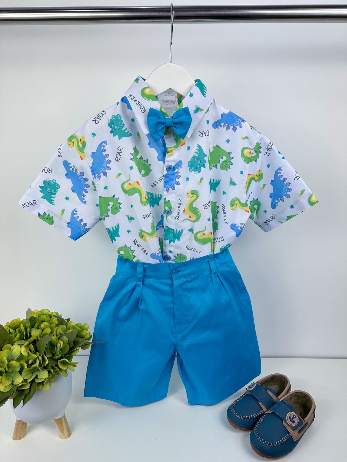 Conjunto Temático Dinossauro Azul - Estilo Delicado para o Dia a Dia | Bebeloo Kids
