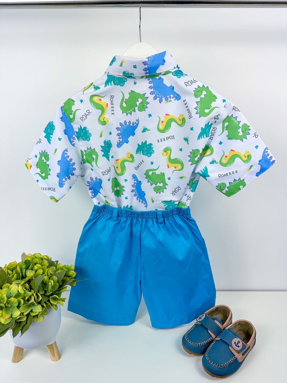 Conjunto Temático Dinossauro Azul - Estilo Delicado para o Dia a Dia | Bebeloo Kids