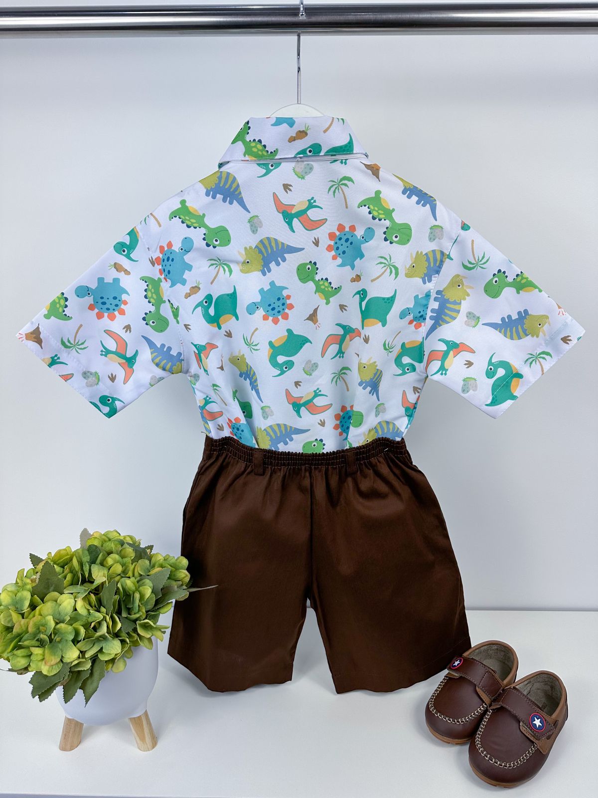 Conjunto Temáticos Meninos Dinossauro Marrom - Estilo Delicado para o Dia a Dia | Bebeloo Kids