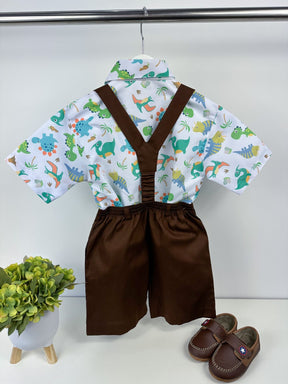 Conjunto Temáticos Meninos Dinossauro Marrom - Estilo Delicado para o Dia a Dia | Bebeloo Kids