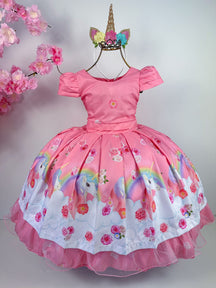 Vestido Infantil Bella Child Rosa Unicórnios - Leveza e Elegância para Meninas | Bebeloo Kids