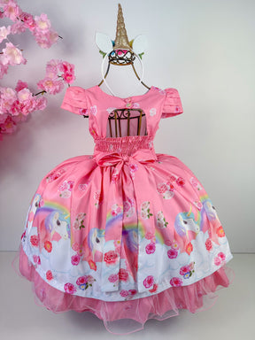 Vestido Infantil Bella Child Rosa Unicórnios - Leveza e Elegância para Meninas | Bebeloo Kids