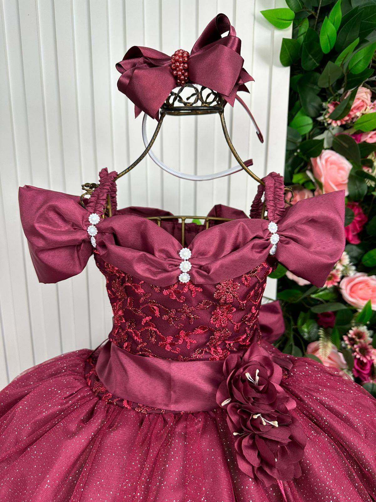 Vestido Marie Longo Manga Princesa Marsala - Leveza e Elegância para Meninas | Bebeloo Kids