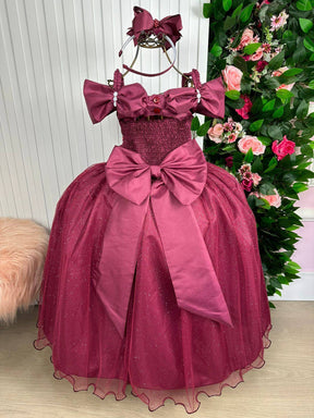 Vestido Marie Longo Manga Princesa Marsala - Leveza e Elegância para Meninas | Bebeloo Kids