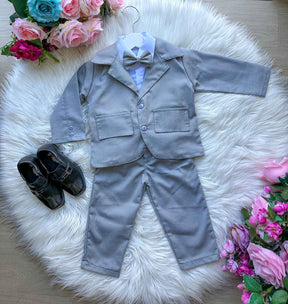Conjunto Miss Cherry Social Terno Pedro Cinza - Estilo Delicado para o Dia a Dia | Bebeloo Kids