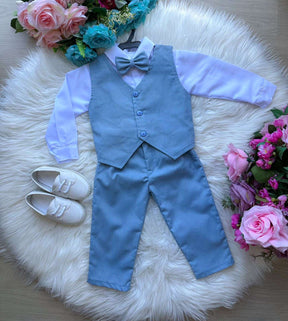 Conjunto Miss Cherry Social Leonardo Colete Azul Claro - Estilo Delicado para o Dia a Dia | Bebeloo Kids
