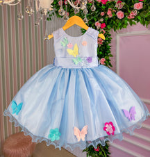 Vestido Princesa Anabel Jardim Encantado Azul Bebe - Leveza e Elegância para Meninas | Bebeloo Kids