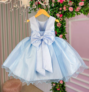 Vestido Princesa Anabel Jardim Encantado Azul Bebe - Leveza e Elegância para Meninas | Bebeloo Kids