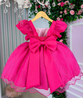 Vestido Princesa Tematico Barbie Pink Babado - Leveza e Elegância para Meninas | Bebeloo Kids