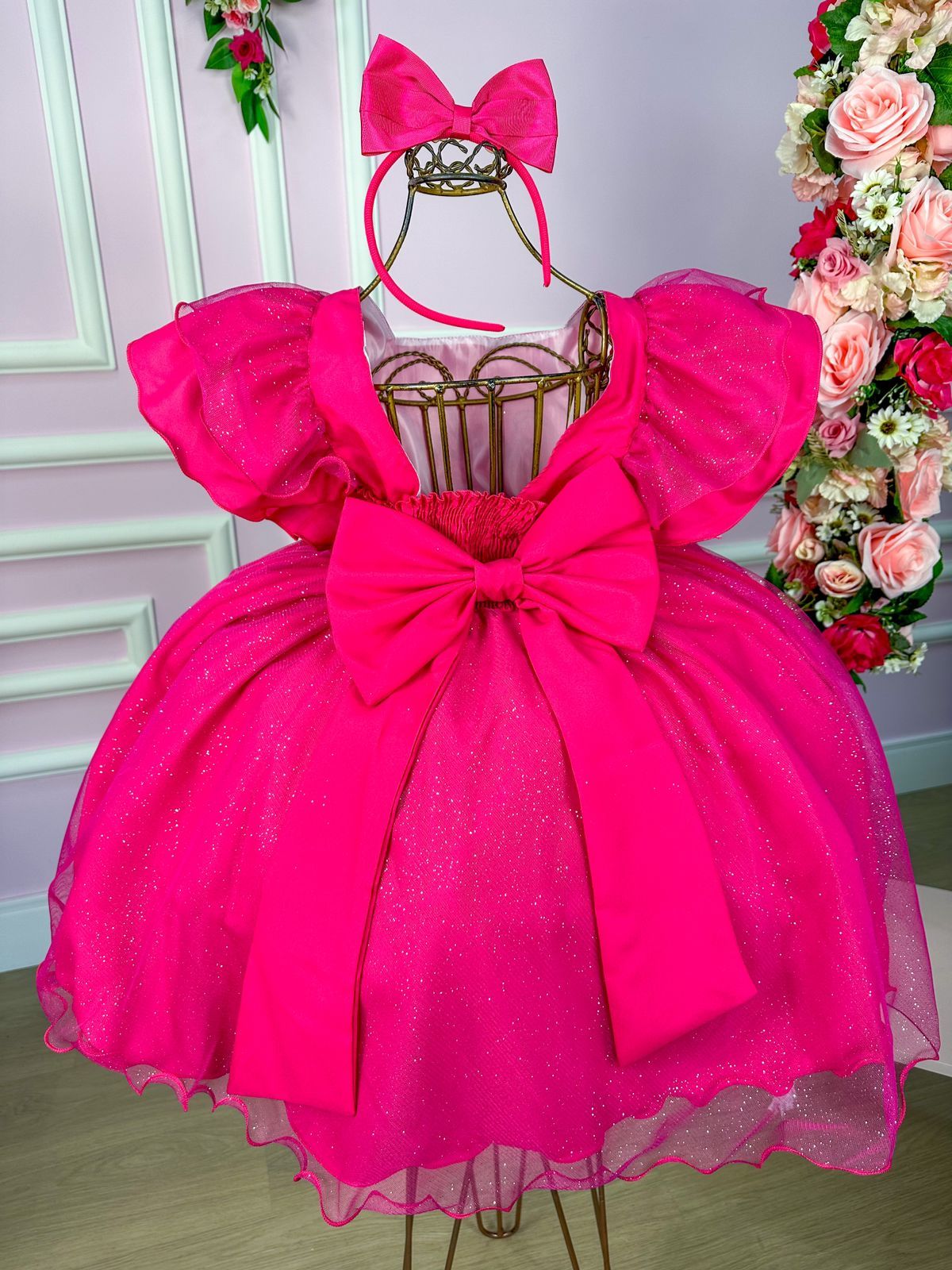 Vestido Princesa Tematico Barbie Pink Babado - Leveza e Elegância para Meninas | Bebeloo Kids