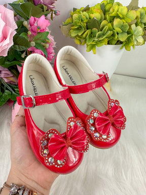 Sapatilha Flor Di MIla Baby Vermelho Lacinho Strass - Leveza e Charme para os Pezinhos | Bebeloo Kids