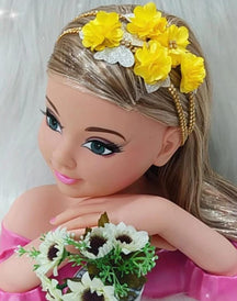 Faixa Jardim Amarelo Com Dourado - Charme e Delicadeza para os Cabelos | Bebeloo Kids