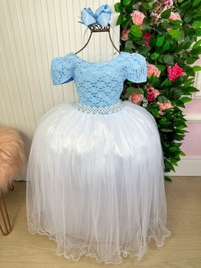 Vestido Enjoy Longo Mari Peito Rendado Azul Bebe - Leveza e Elegância para Meninas | Bebeloo Kids