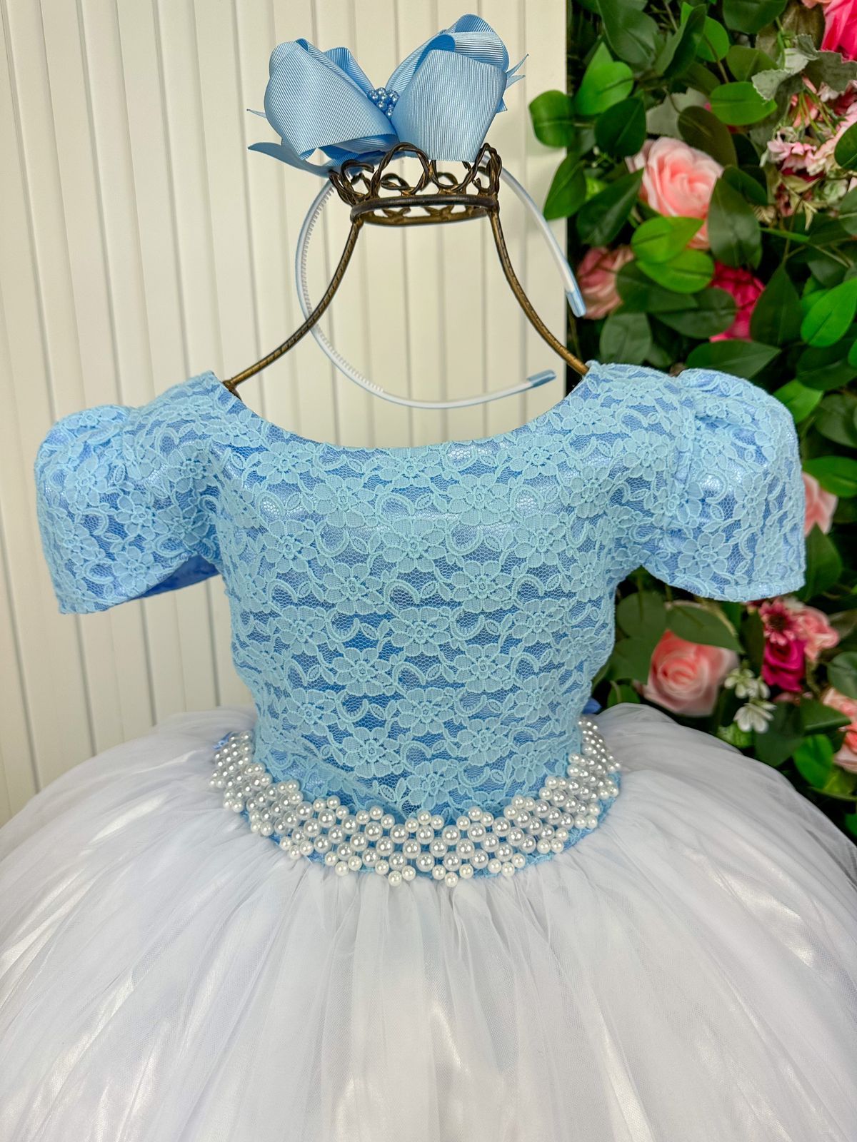 Vestido Enjoy Longo Mari Peito Rendado Azul Bebe - Leveza e Elegância para Meninas | Bebeloo Kids