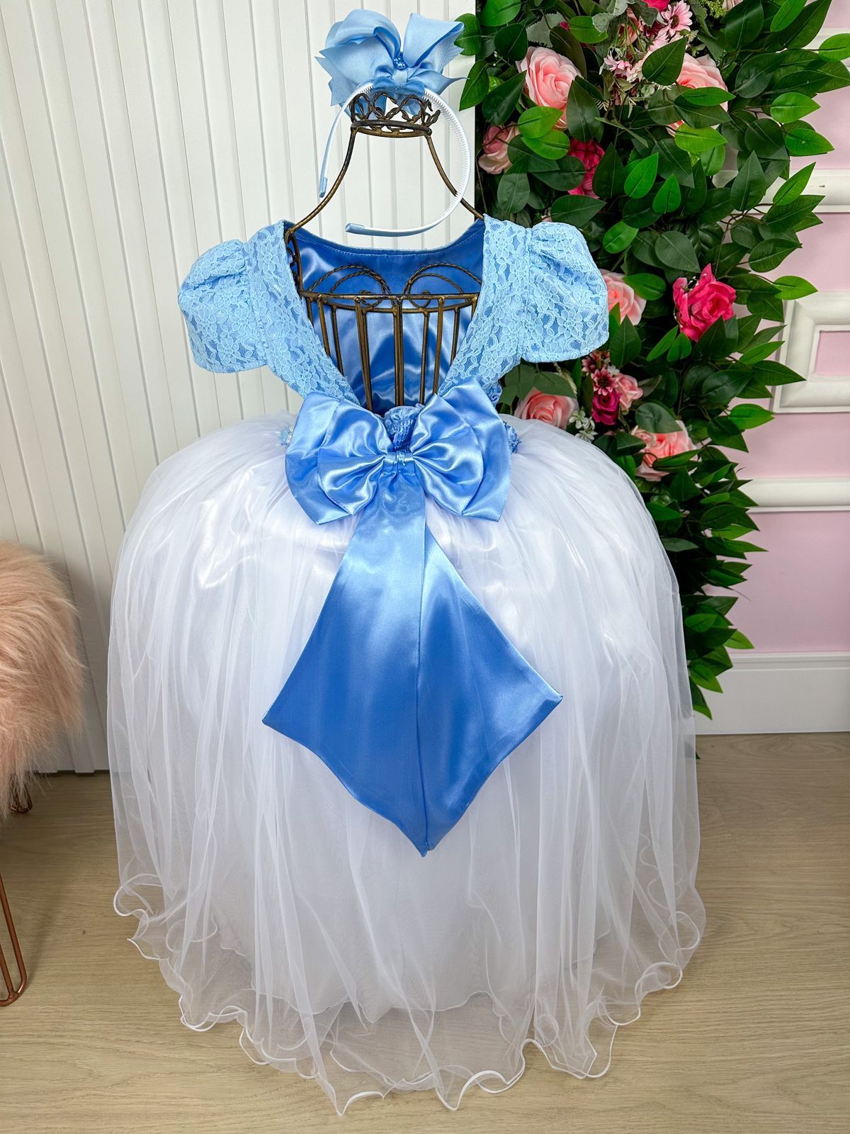 Vestido Enjoy Longo Mari Peito Rendado Azul Bebe - Leveza e Elegância para Meninas | Bebeloo Kids