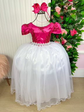 Vestido Enjoy Longo Mari Peito Rendado Pink Saia Branca - Leveza e Elegância para Meninas | Bebeloo Kids