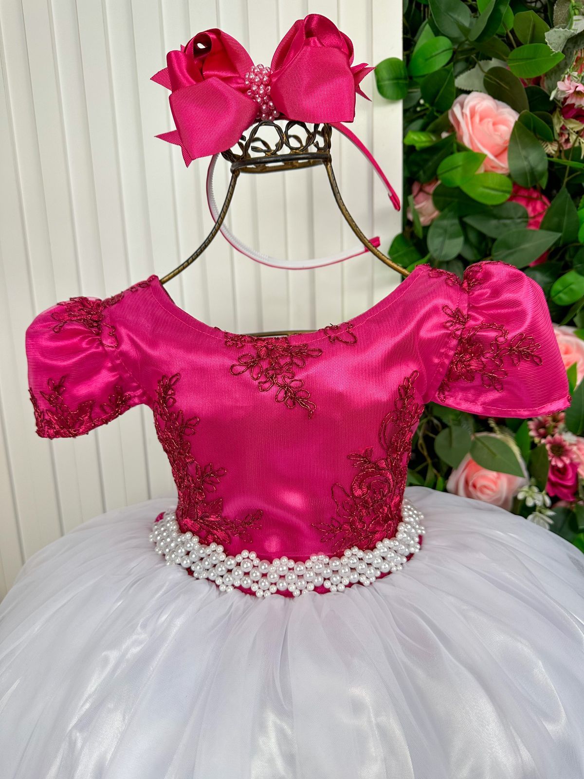 Vestido Enjoy Longo Mari Peito Rendado Pink Saia Branca - Leveza e Elegância para Meninas | Bebeloo Kids