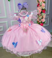 Vestido Marie Rosa Jardim Encantado Laço - Toque Delicado para Completar o Visual | Bebeloo Kids