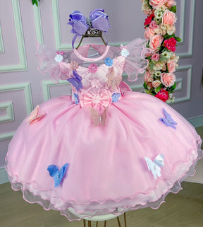 Vestido Marie Rosa Jardim Encantado Laço - Toque Delicado para Completar o Visual | Bebeloo Kids