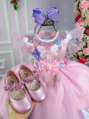 Vestido Marie Rosa Jardim Encantado Laço - Toque Delicado para Completar o Visual | Bebeloo Kids