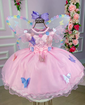 Vestido Marie Rosa Jardim Encantado Laço - Toque Delicado para Completar o Visual | Bebeloo Kids